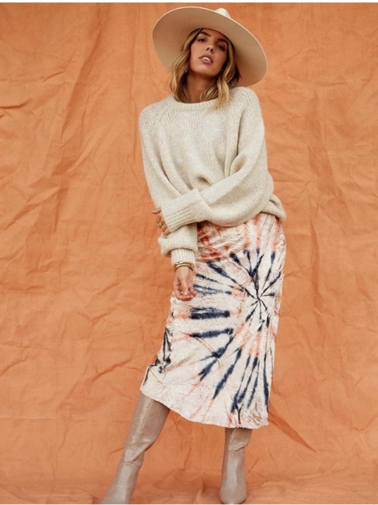Free People Dresses & Skirts - Free People Womens Size XS Serious Swagger Velvet Midi Skirt Bohemian